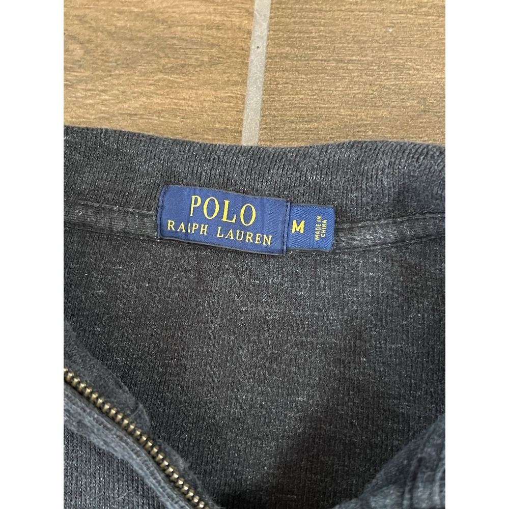 Polo Ralph Lauren Pullover Shirt Men Medium Gray Performance 1/4 Zip Long Sleeve - Picture 3 of 6